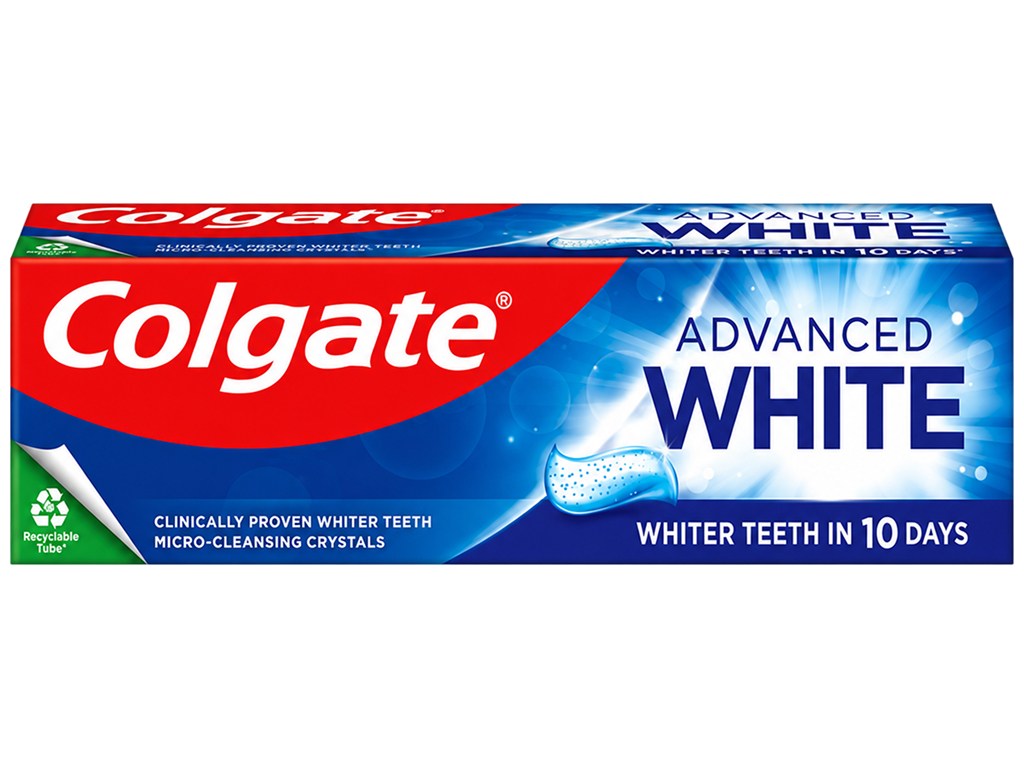 Зубна паста Colgate Advanced White, комплексне відбілювання, мікрокристали, 75 мл