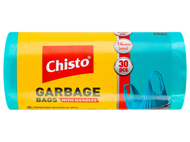 Пакеты для мусора Chisto с ручками, 35л, 30шт