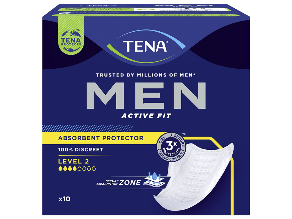 Урологічні прокладки Tena for Men Active Fit Level 2, 4капли, 10шт