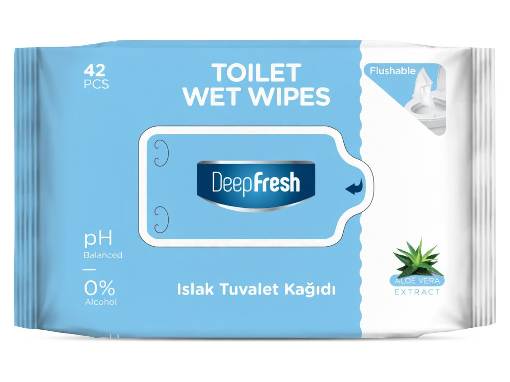 Папір туалетний вологий DeepFresh, біорозкладний, з екстрактом алое, 42шт