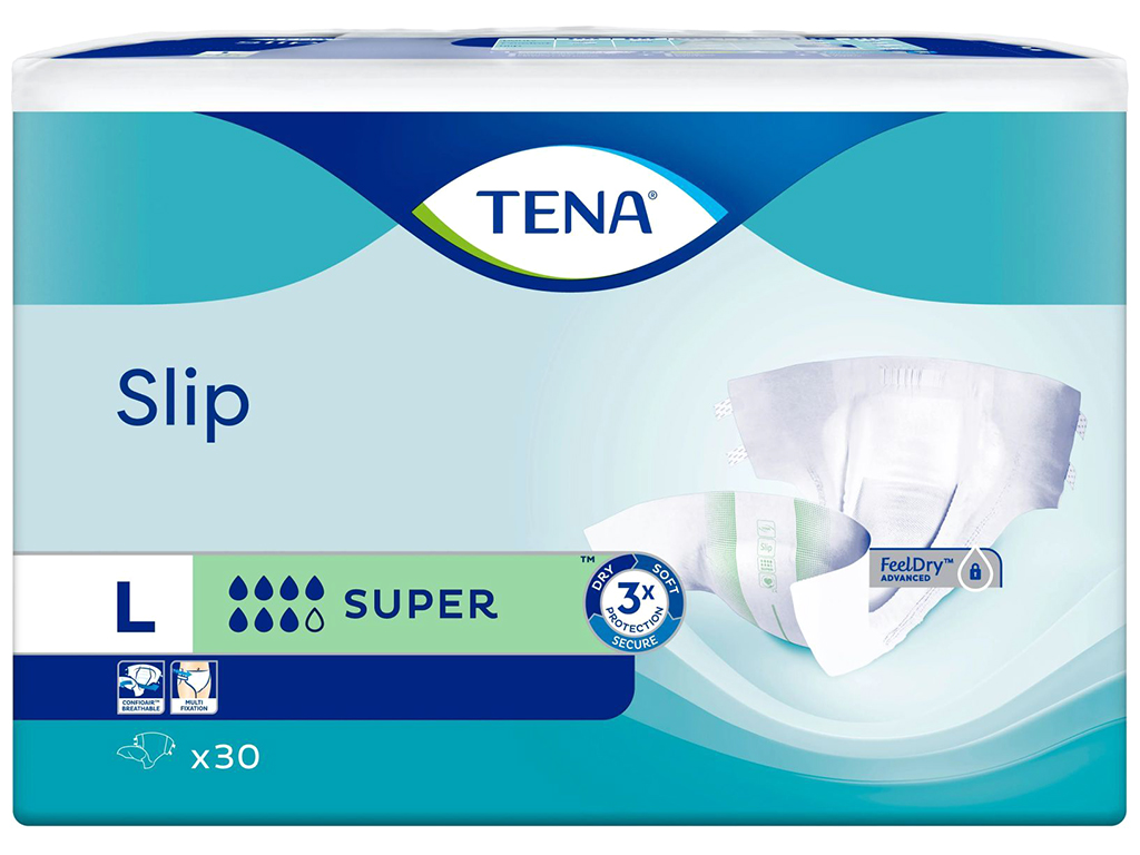 Підгузники для дорослих Tena Slip Super Large, 90-145см, 7капель, 30шт