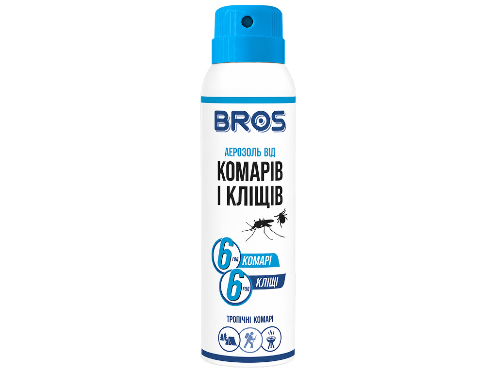 Аерозоль Bros від комарів та кліщів, 90мл Аерозоль Bros від комарів та кліщів, 90мл