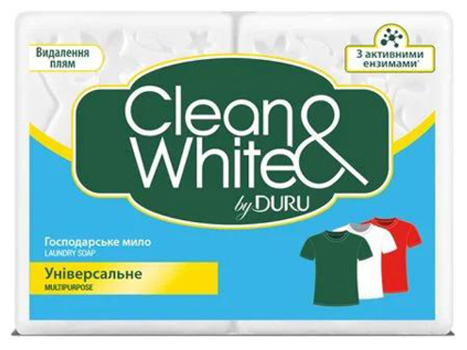 Господарське мило Duru Clean&White, універсальне, 120г (ціна за 2 шт)