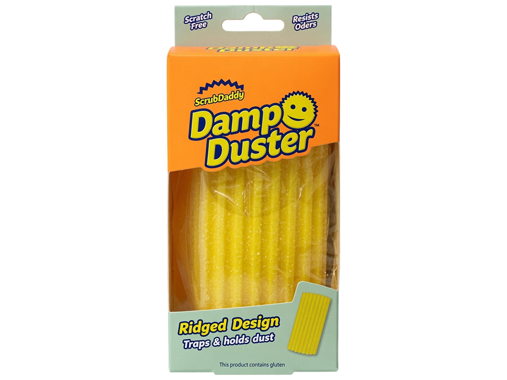 Губка для пилу Scrub Daddy Damp Duster, ребриста, багаторазова, жовта, 11х6х4 см