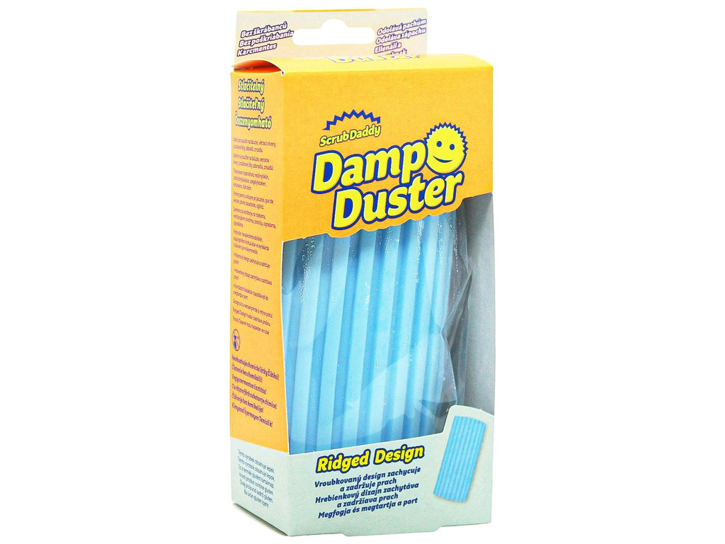 Губка для пыли Scrub Daddy Damp Duster, рельефная, многоразовая, удерживает пыль, цвет голубой