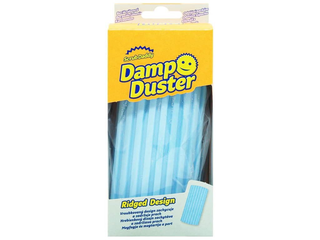 Губка для пыли Scrub Daddy Damp Duster, рельефная, многоразовая, удерживает пыль, цвет голубой
