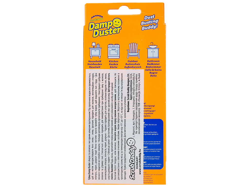 Губка для пыли Scrub Daddy Damp Duster, рельефная, многоразовая, удерживает пыль, цвет розовый