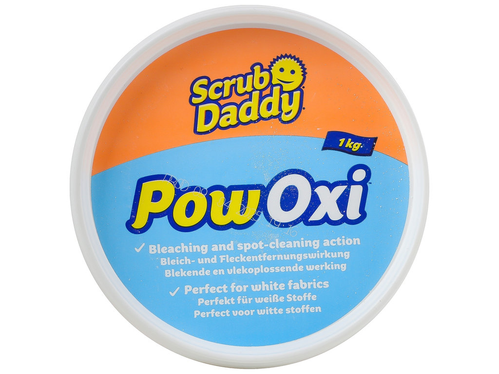 Пятновыводитель-отбеливатель Scrub Daddy PowOxi, кислородный, для белых тканей, 1кг, 12×10×10см