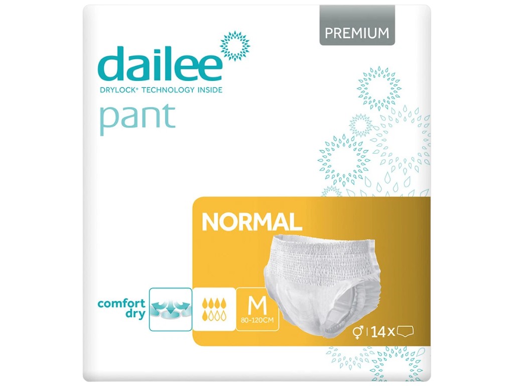 Підгузки-трусики для дорослих Dailee Pant Premium Normal M, 5 крапель, до 1050мл, 80-120см, 14шт