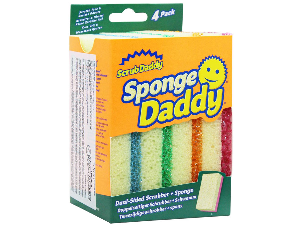 Губки кухонні Scrub Daddy Sponge Daddy, поролон, FlexTexture, ResoFoam, 7×8,5×3,5см, 4шт
