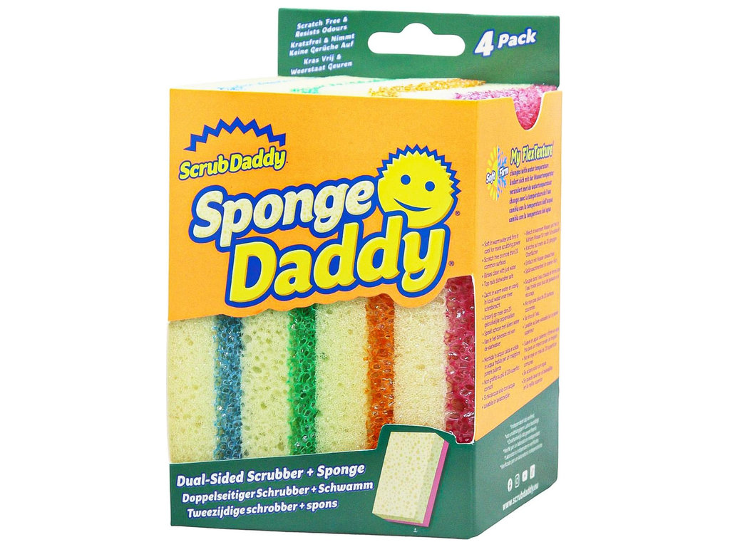 Губки кухонні Scrub Daddy Sponge Daddy, поролон, FlexTexture, ResoFoam, 7×8,5×3,5см, 4шт