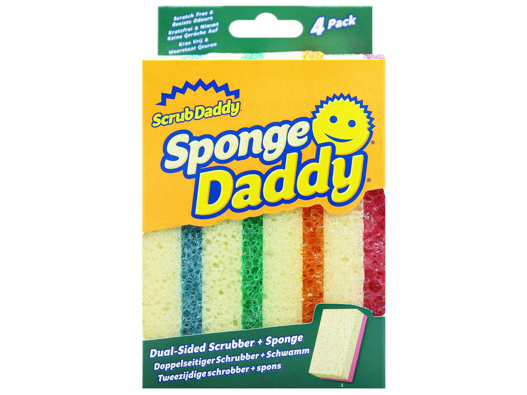 Губки кухонні Scrub Daddy Sponge Daddy, поролон, FlexTexture, ResoFoam, 7×8,5×3,5см, 4шт