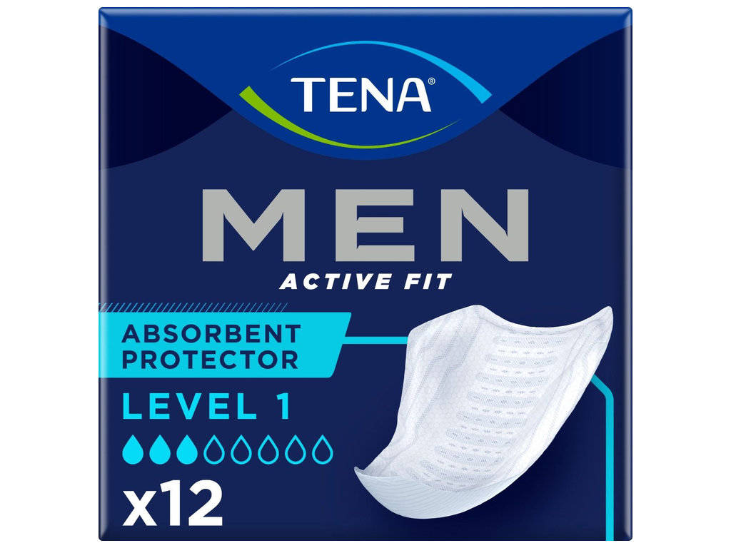 Прокладки урологічні Tena Men Active Fit Level 1, для чоловіків, одноразові, 3 краплі, 12шт