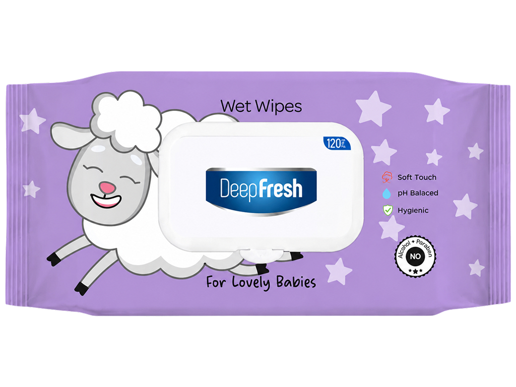 Салфетки влажные DeepFresh Lovely Babies Little Lamb, 120шт Салфетки влажные DeepFresh Lovely Babies Little Lamb, 120шт