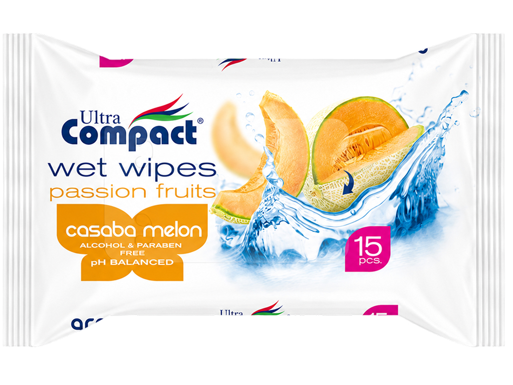 Влажные салфетки Ultra Compact Casaba Melon, 15шт