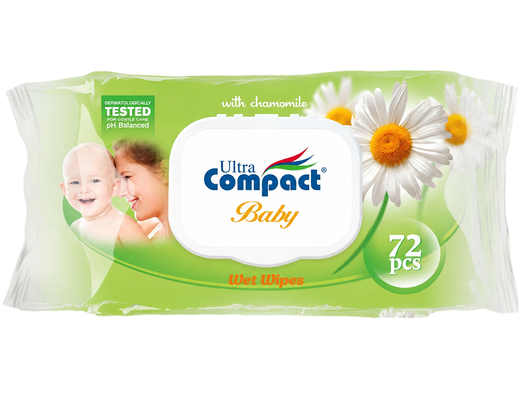 Влажные салфетки Ultra Compact Baby Ромашка, 72шт Влажные салфетки Ultra Compact Baby Ромашка, 72шт