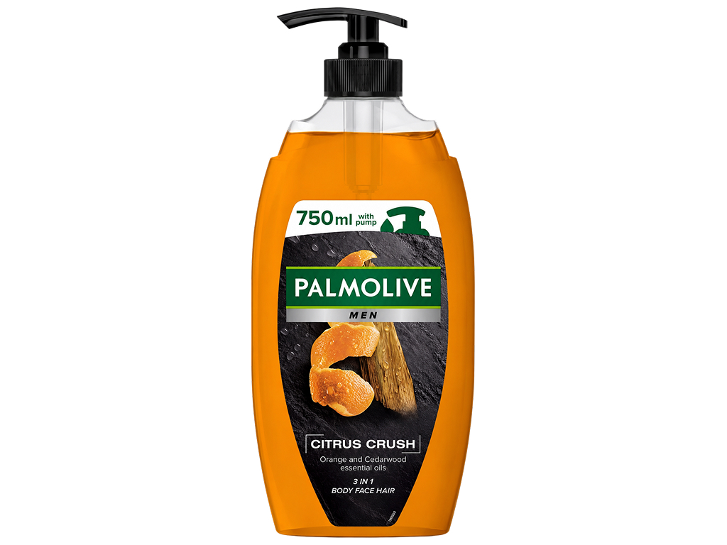 Гель для душа Palmolive Men Citrus Crush 3 в 1, эфирные масла апельсина и кедра, 750 мл