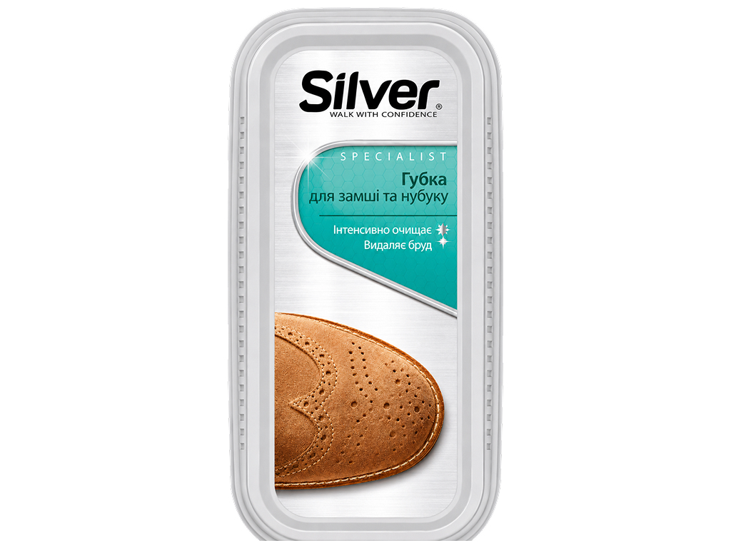 Губка для ухода за обувью Silver Specialist, для замши и нубука, бесцветная