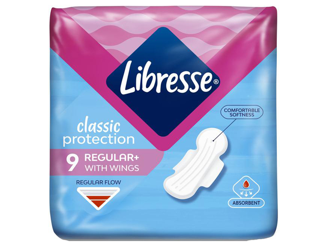 Прокладки гігієнічні Libresse Classic Protection Regular Soft з крильцями, 9шт