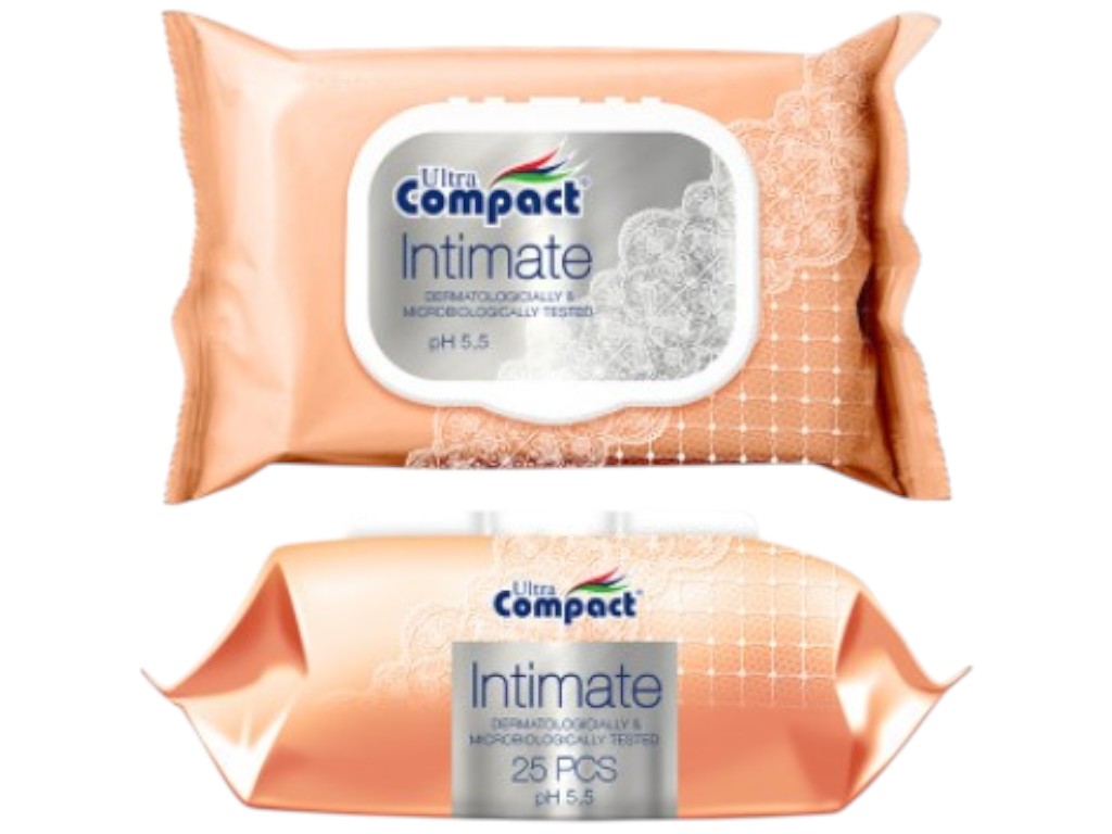 Салфетки влажные Ultra Compact Intimate, для интимной гигиены, с клапаном, 25шт