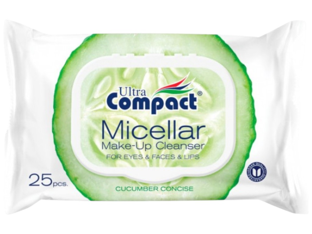 Салфетки влажные Ultra Compact Micellar, с мицеллярной водой, с клапаном, 25 шт