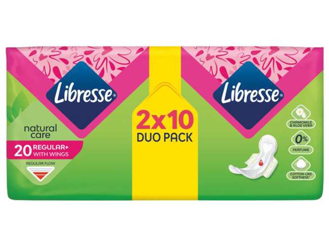 Прокладки гігієнічні Libresse Natural Care Ultra Normal з крильцями, 20шт