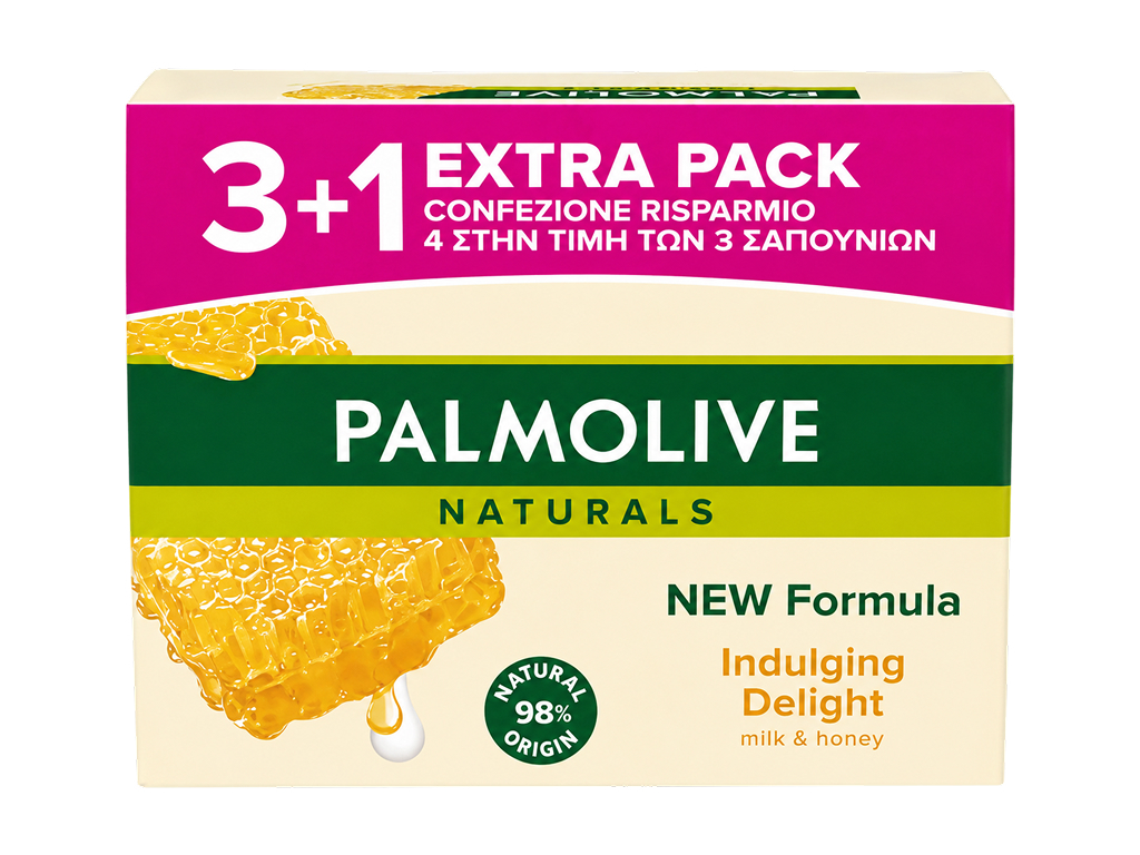 Набір мила Palmolive Naturals Indulging Delight, молоко та мед, 360г, 4шт, (ціна за набір)