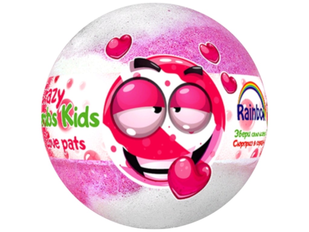 Бомба для ванны Rainbow Crazy Bombs Kids Любимые зверушки, для детей старше 3 лет, 100г
