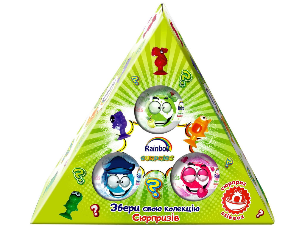 Набір бомбочок для ванни Aqua Shine Rainbow, з сюрпризом, фруктовий аромат, 300 г, 3шт