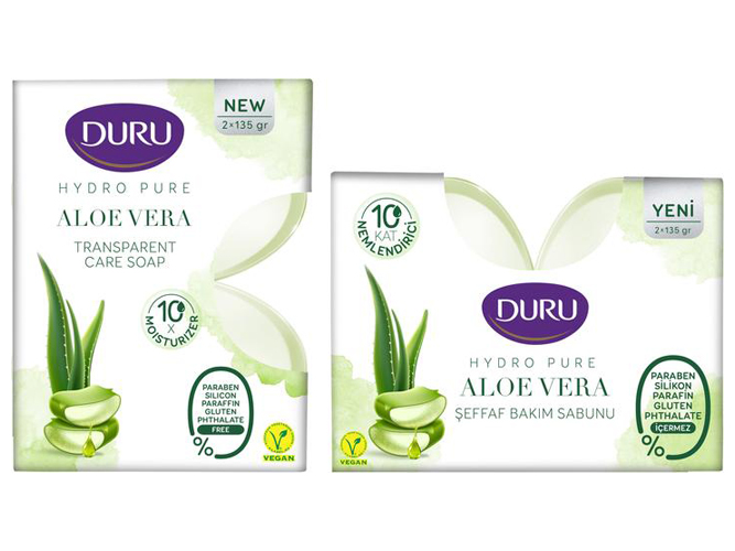 Мило Duru Hydro Pure, з екстрактом алое вера, прозоре, зволожувальне, 135г (ціна за 2 шт)