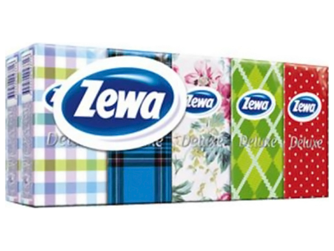 Носові хустинки Zewa Deluxe, 3х шарові (ціна за упаковку 10 пачок по 10 хустинок)