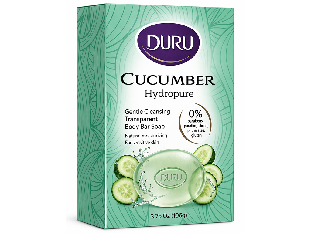 Мило тверде Duru Hydro Pure Cucumber, з огірком та зволожуючими компонентами, 106г