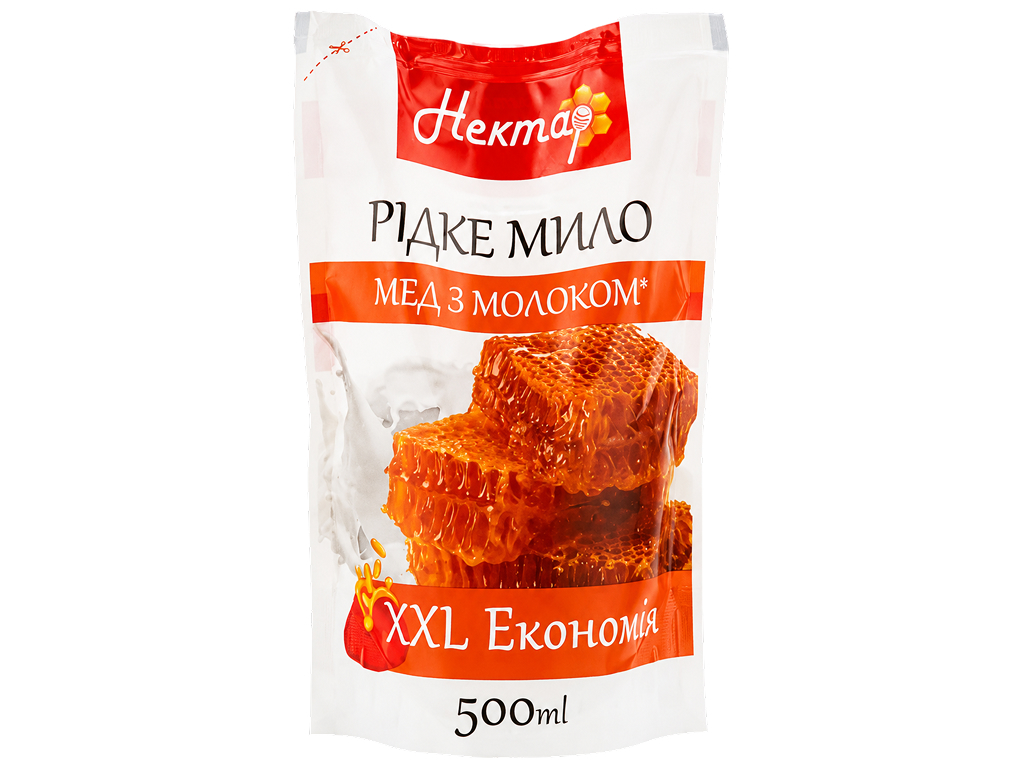 Рідке мило Нектар, мед з молоком, 500мл