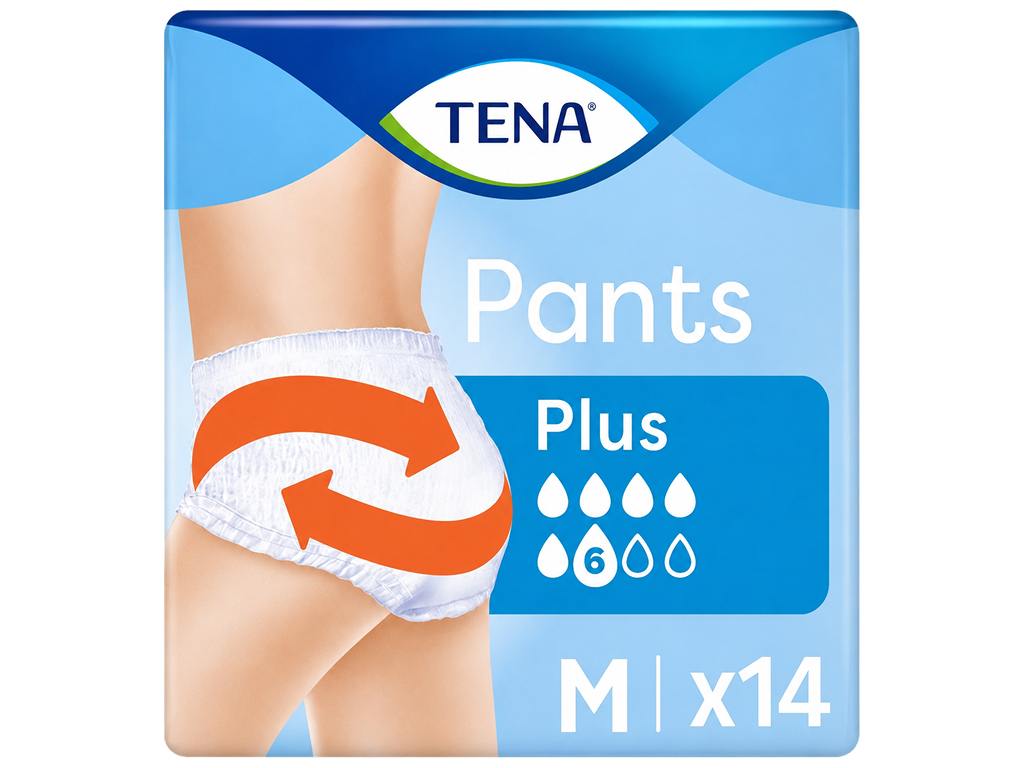 Підгузки-трусики Tena Pants Plus M, поглинання 6 крапель (14 шт)
