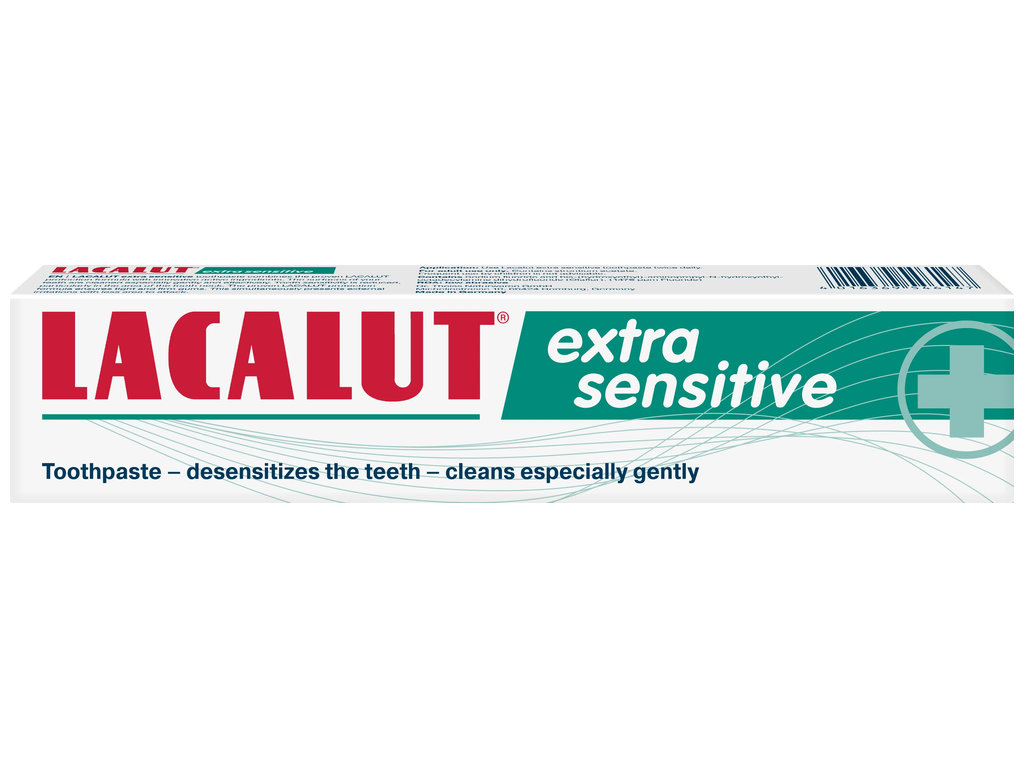Паста зубна Lacalut Extra Sensitive, зниження чутливості та догляд за ясен, 75мл