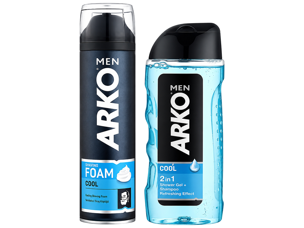 Набір косметики ARKO Men Cool, піна для гоління та гель для душу, 2 шт