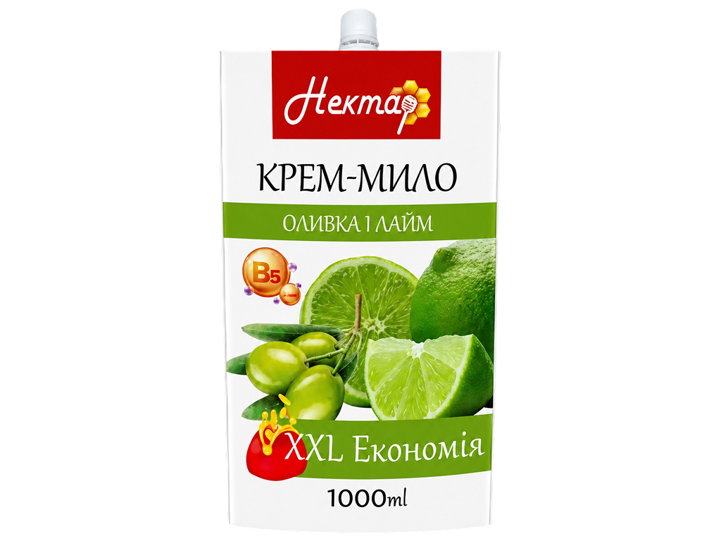 Крем-мыло Нектар, оливка и лайм, 1л Крем-мыло Нектар, оливка и лайм, 1л