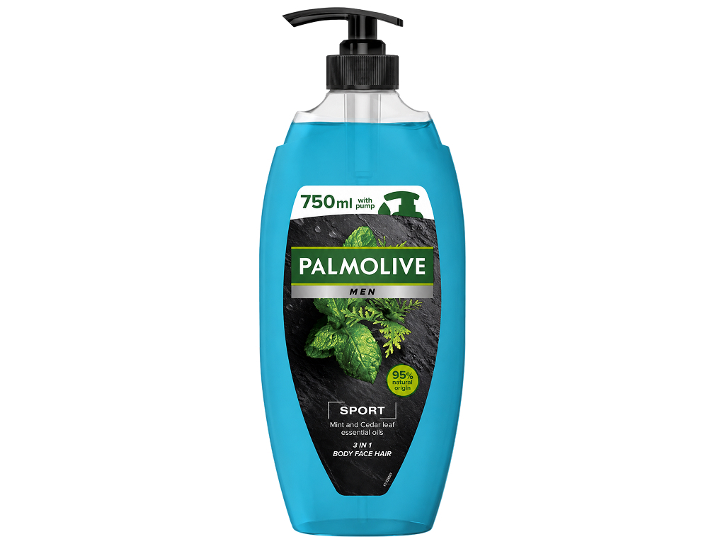 Гель для душу Palmolive Men Sport 3 в 1, м’ята та кедр, 750 мл