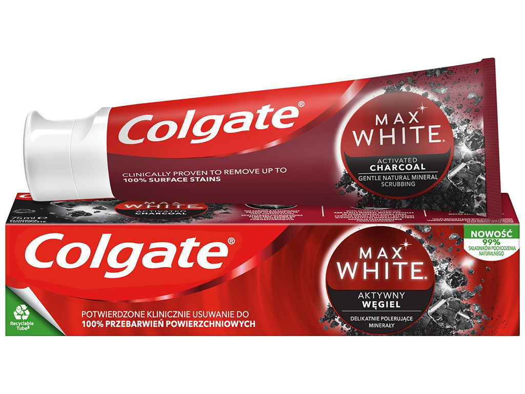 Зубная паста Colgate Max White Activated Charcoal, 75мл