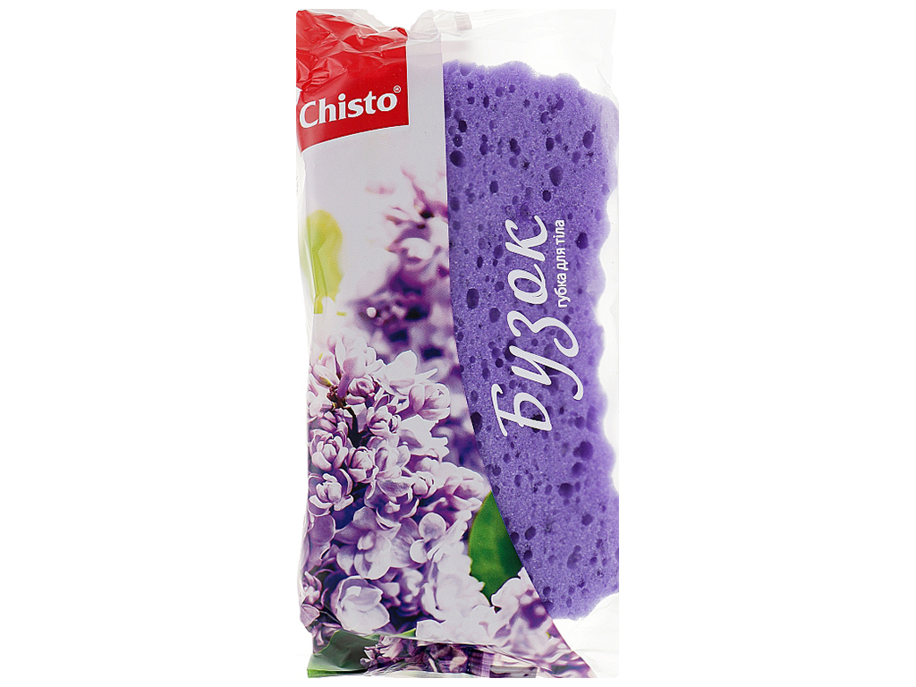 Губка банная поролоновая Chisto Сирень, 17х9см, 1шт
