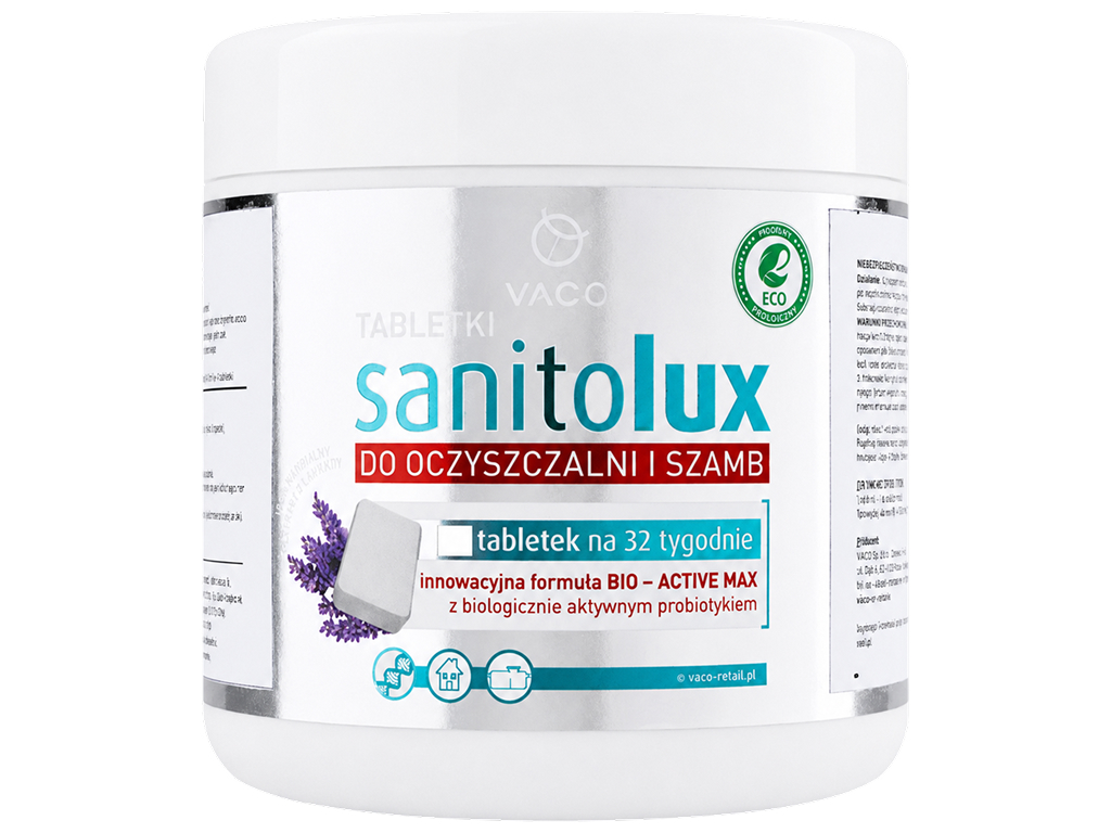 Таблетки Vaco Sanitolux для септиков и дачных туалетов, аромат лаванды
