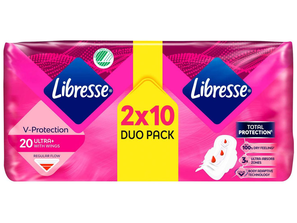 Прокладки гигиенические Libresse Ultra Normal Soft Deo, с крылышками, с ароматом, 4 капли, 10шт