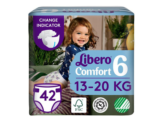 Подгузники Libero Comfort 6, 13-20кг, джамбо, 42шт