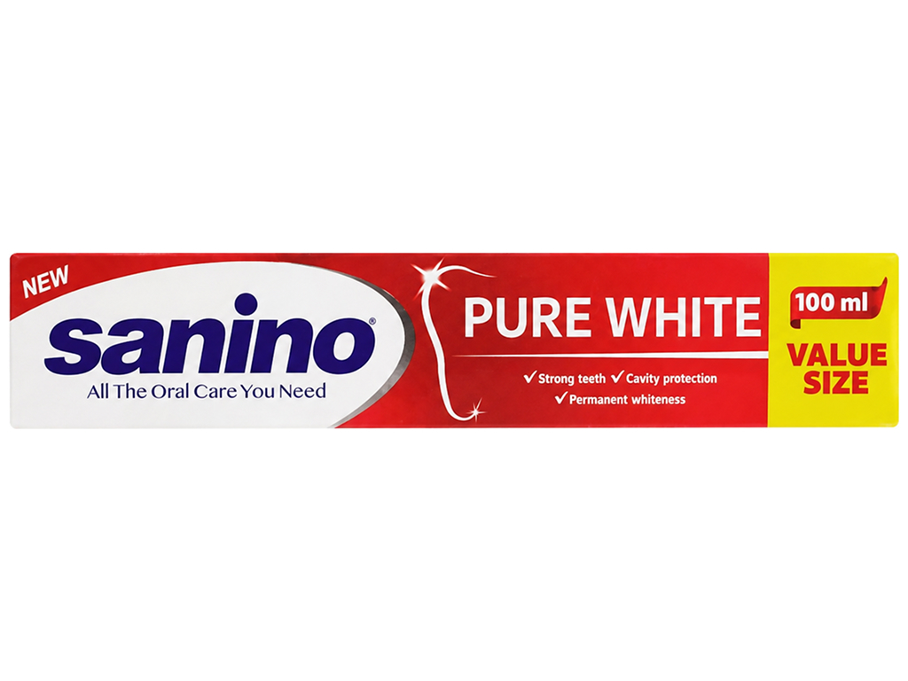 Зубна паста Sanino Pure White, відбілююча, 100мл Зубна паста Sanino Pure White, відбілююча, 100мл
