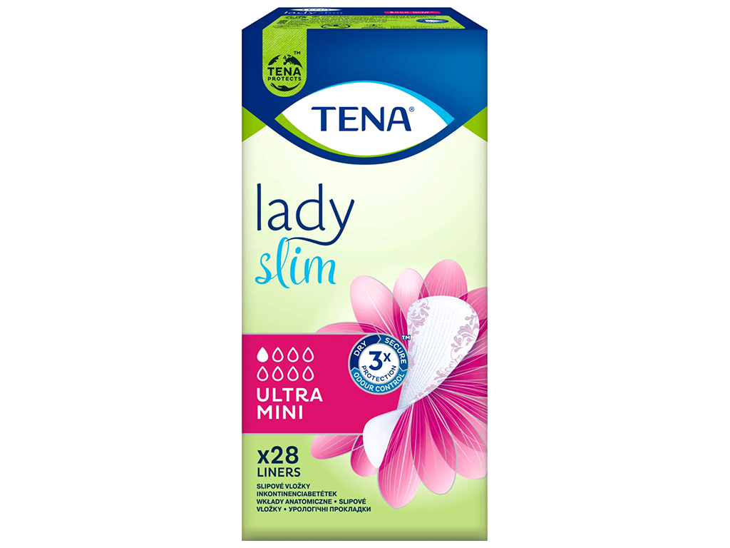 Прокладки урологічні Tena Lady Slim Ultra Mini, 1 крапля, целюлоза, 195x75x164мм, 48шт