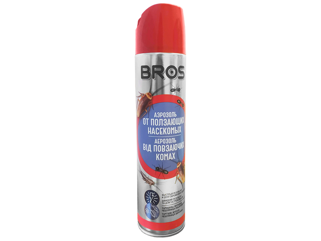Средство от ползающих насекомых Bros, аэрозоль, инсектицид, 400мл