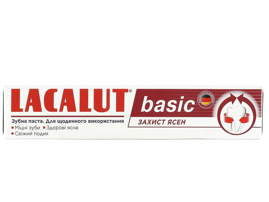 Паста зубна Lacalut Basic Захист ясен, очищення та антибактеріальна дія, 75мл
