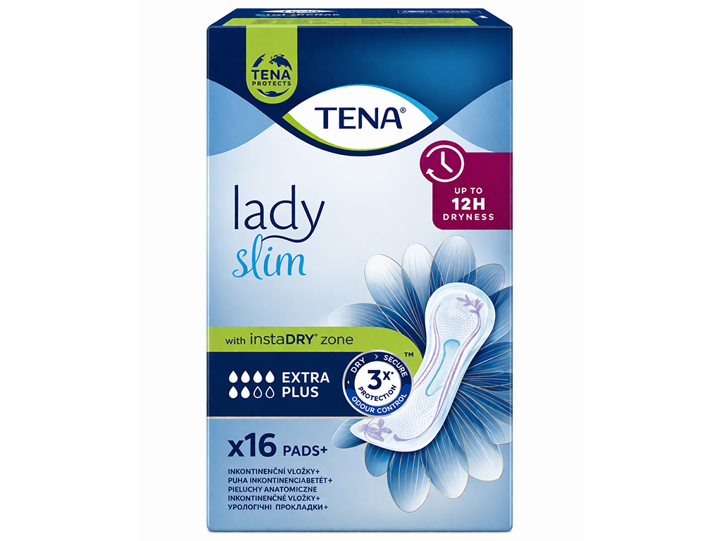 Прокладки урологічні Tena Lady Slim Extra Plus, для жінок, анатомічна форма, 6 крапель, 16шт