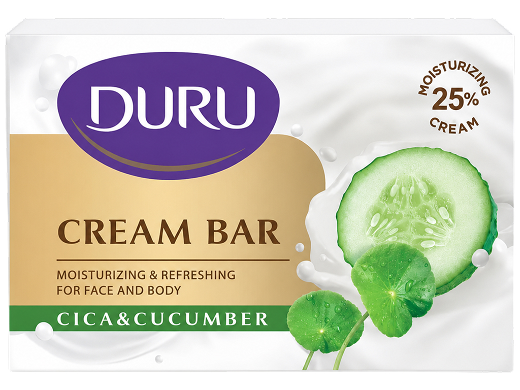Крем-мило Duru Cica & Cucumber, 25% зволожувального крему, для обличчя й тіла, 90 г