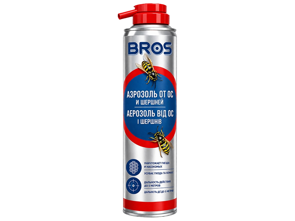 Средство от ос и шершней Bros, аэрозоль, инсектицид, 300мл